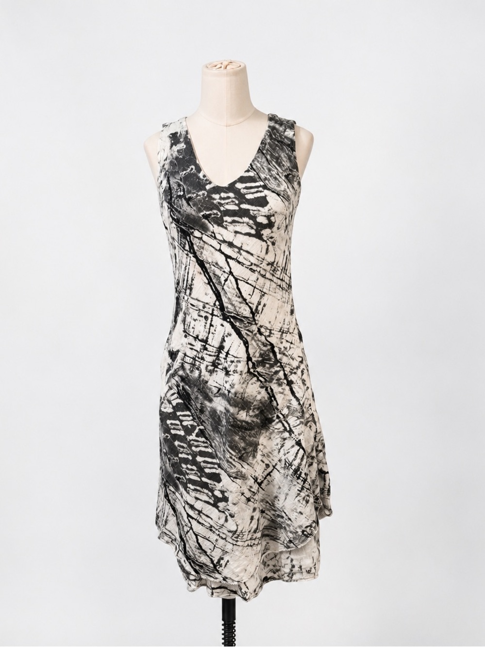 Charlie B Made in Italy Abstract Print 100% Cotton Midi Dress M